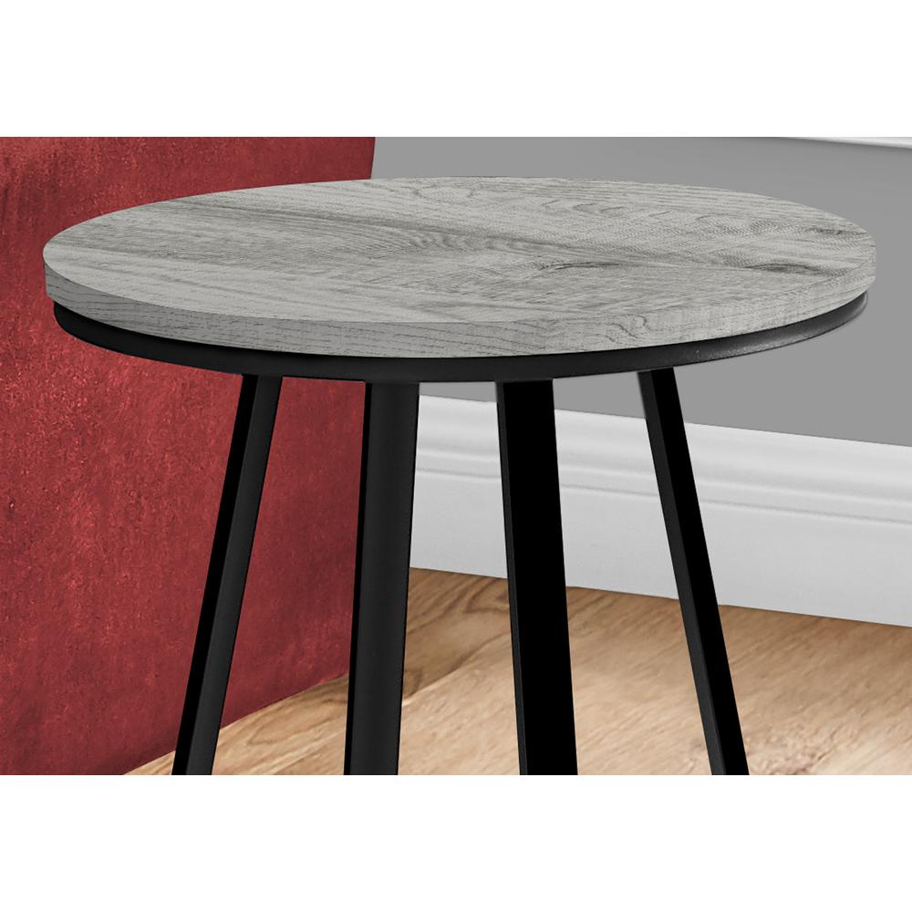 22" Black And Grey Round End Table. Picture 3