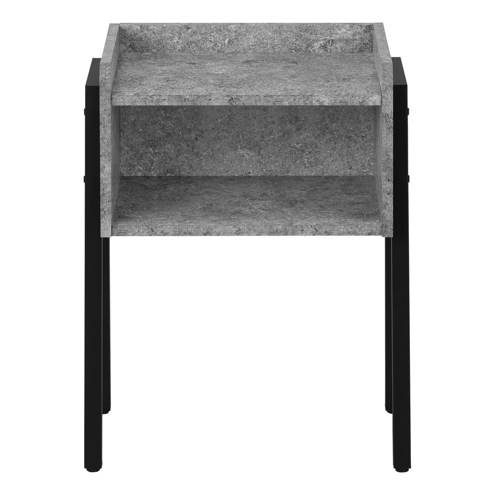 23" Black And Grey Faux Stone End Table With Shelf. Picture 2