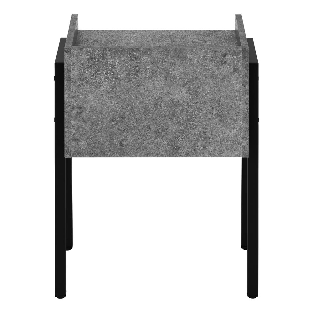 23" Black And Grey Faux Stone End Table With Shelf. Picture 4