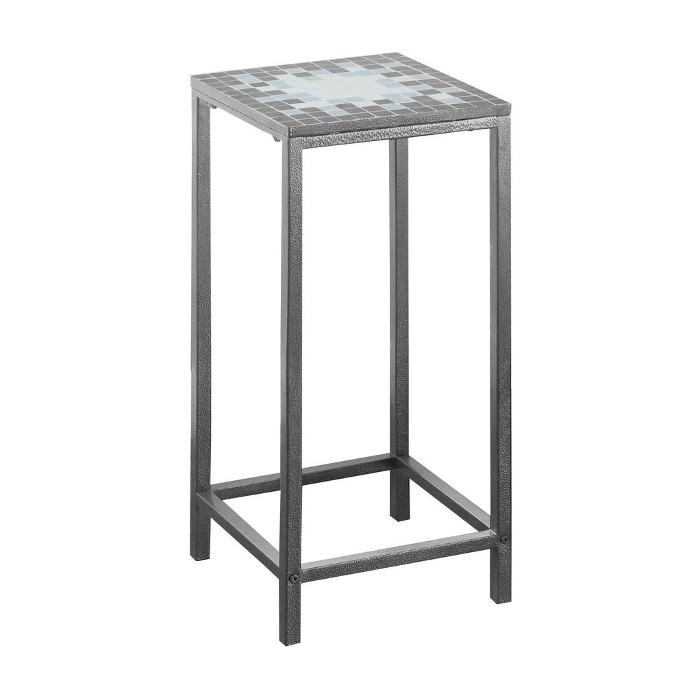 28" Grey Tile End Table. Picture 1