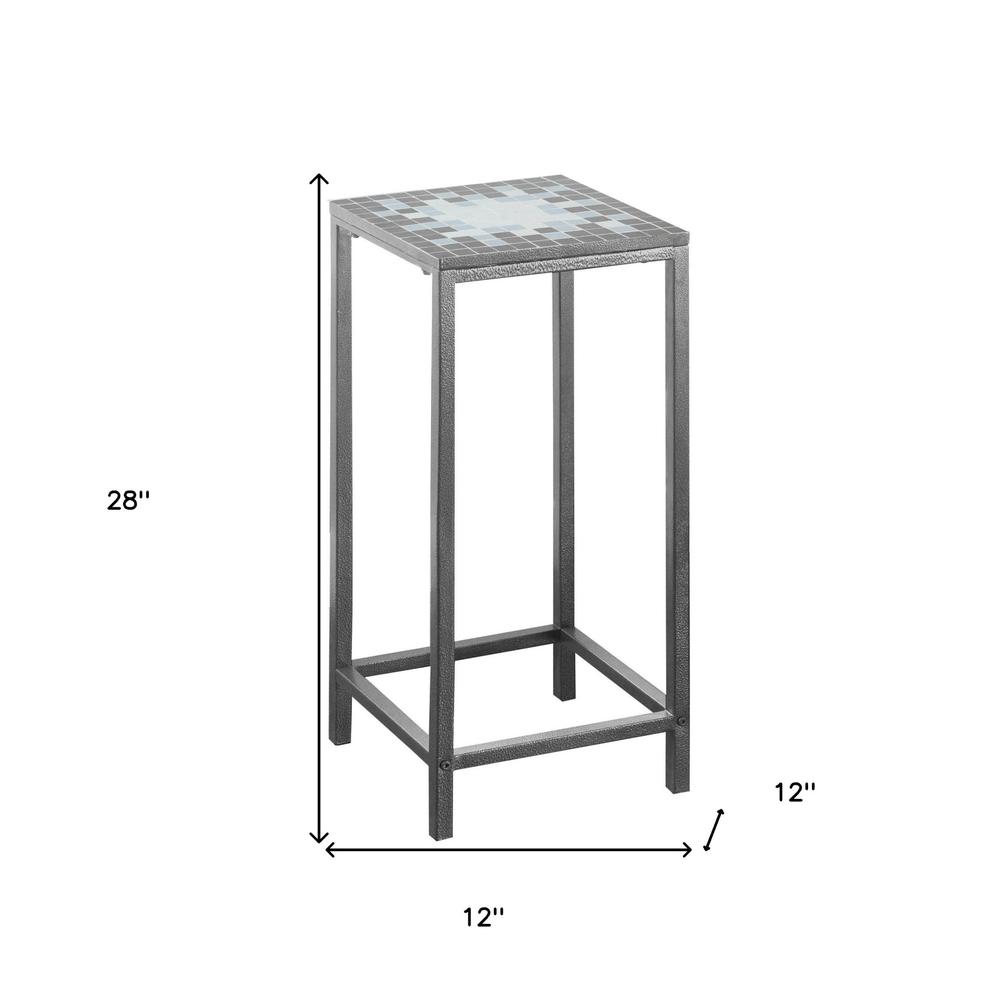 28" Grey Tile End Table. Picture 4