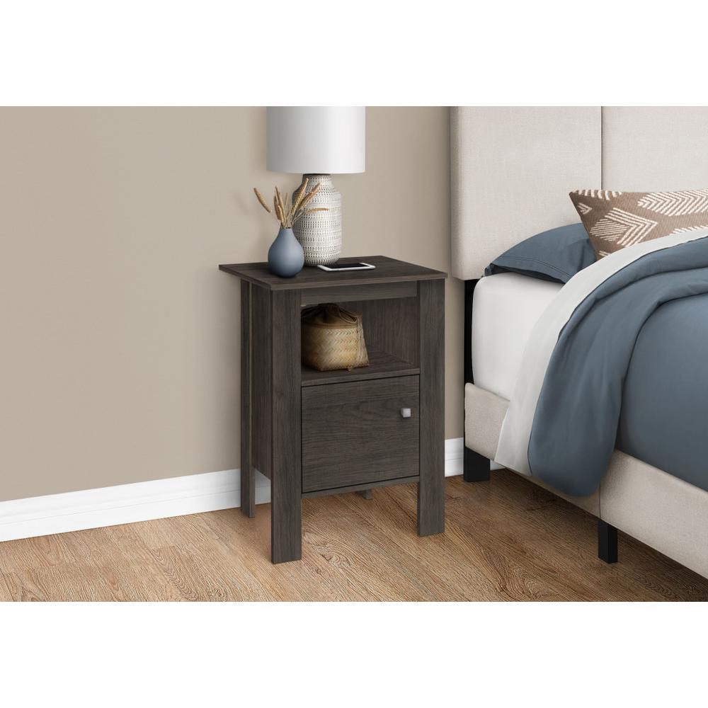 24" Brown Nightstand with Cabinet Storage. Picture 4