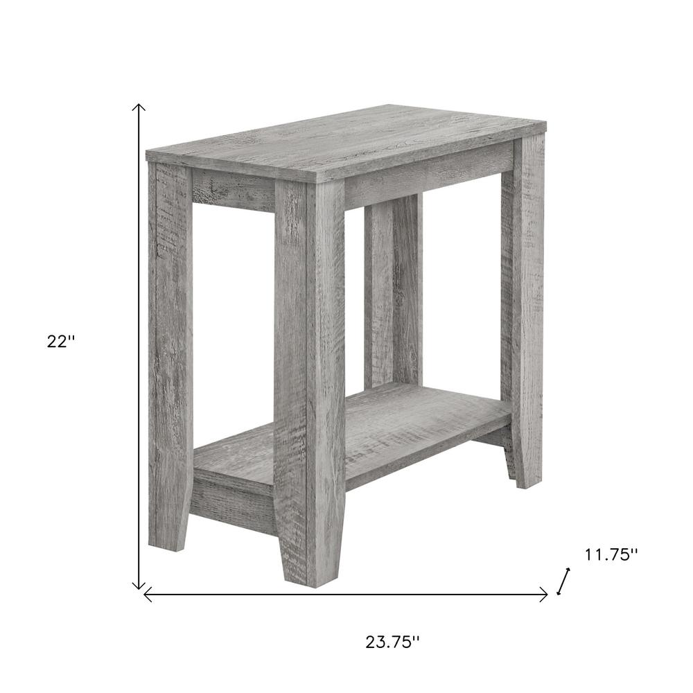 22" Grey End Table With Shelf. Picture 4