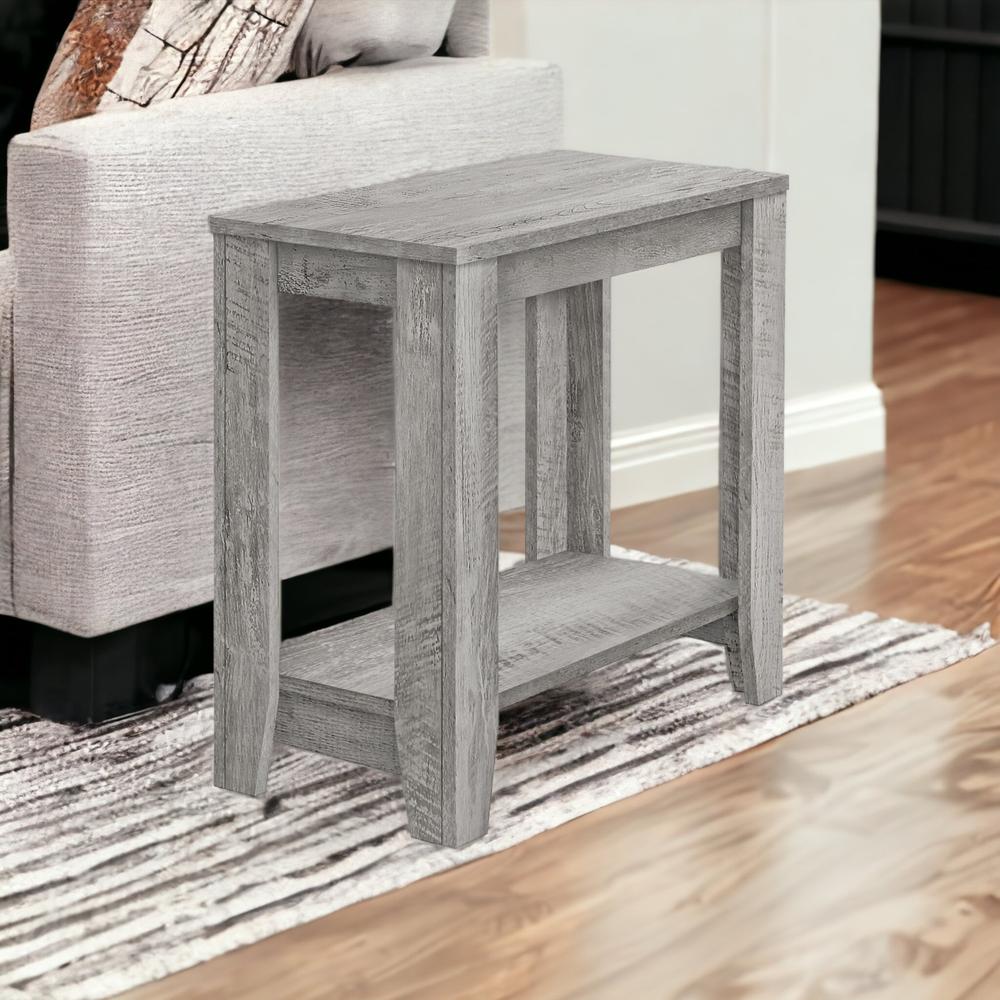 22" Grey End Table With Shelf. Picture 6