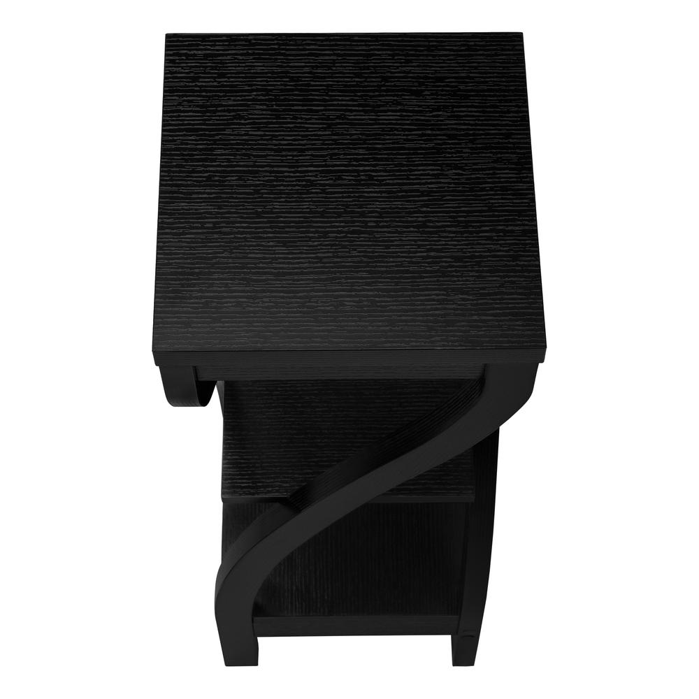 32" Black End Table With Two Shelves. Picture 3