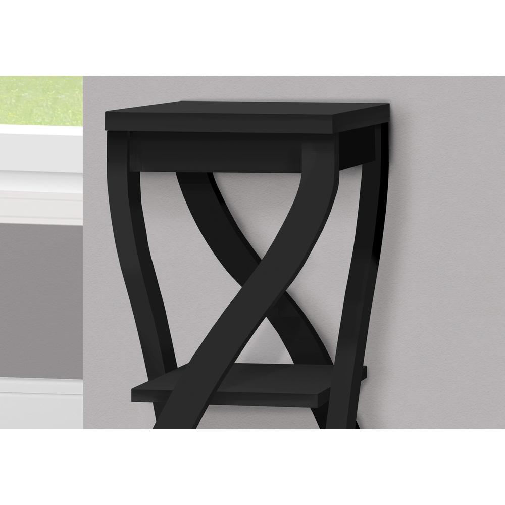 32" Black End Table With Two Shelves. Picture 7