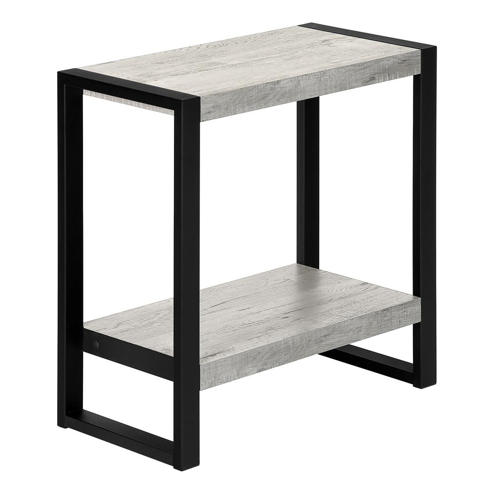 24" Black And Grey End Table With Shelf. Picture 1