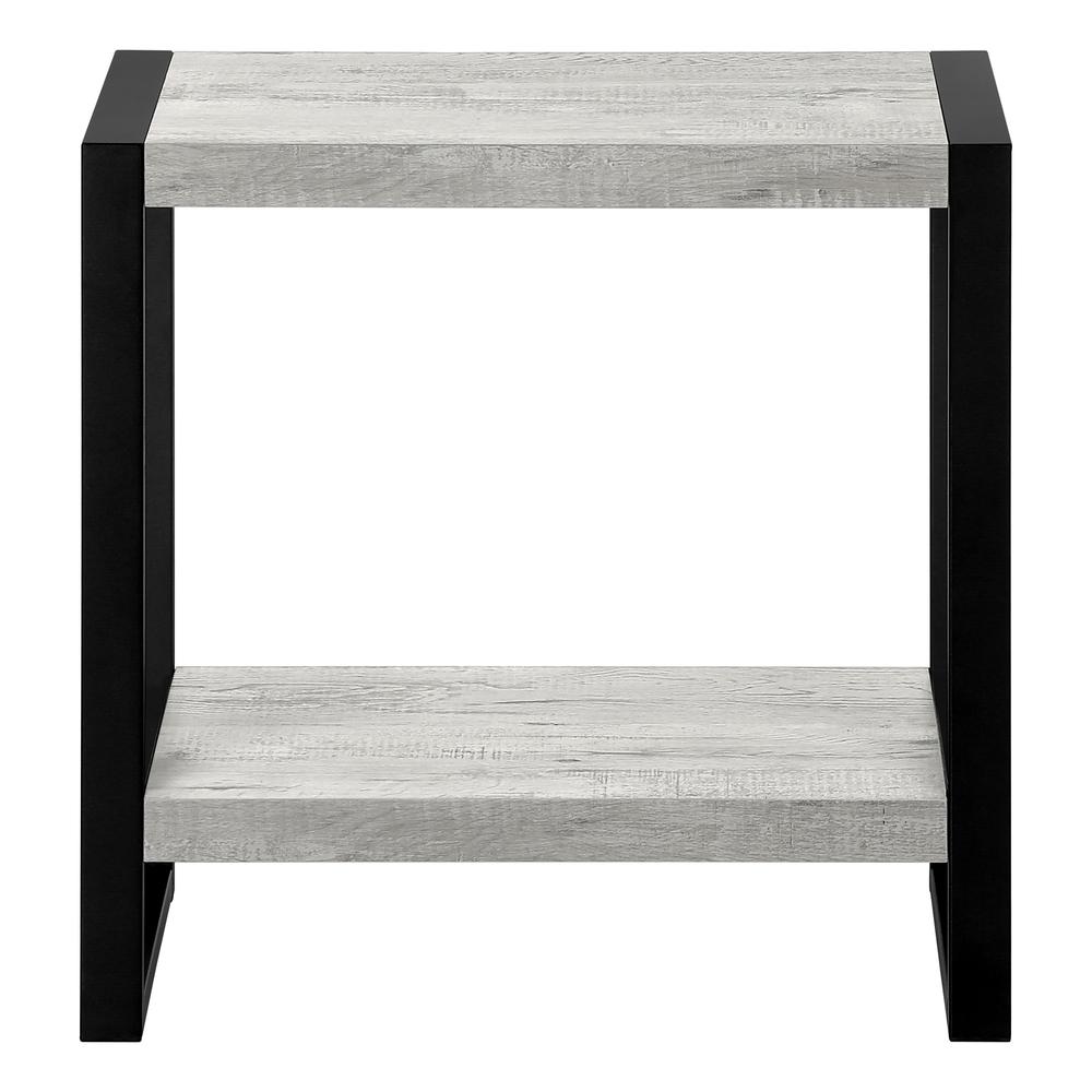 24" Black And Grey End Table With Shelf. Picture 2
