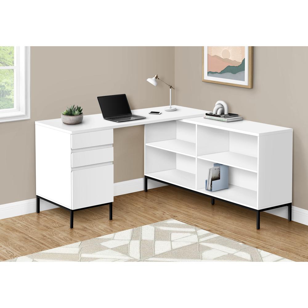 60" White And Black Computer Desk. Picture 3