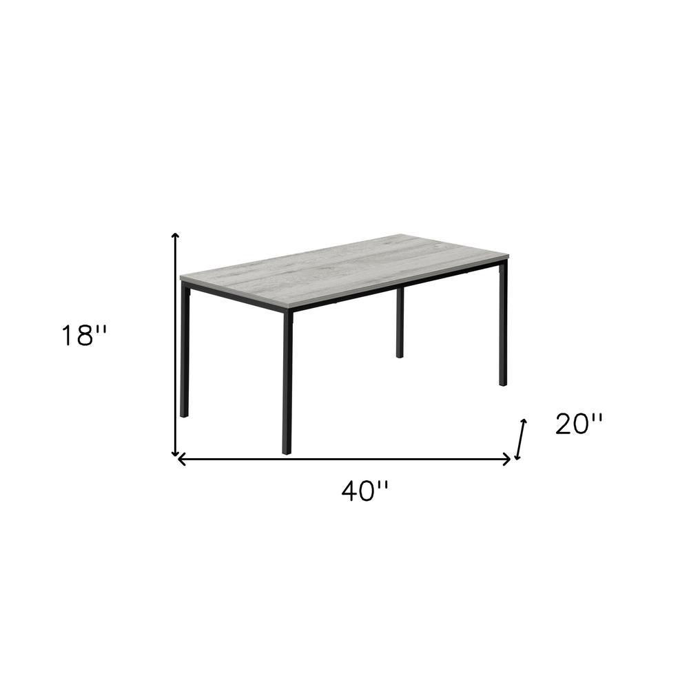 40" Grey And Black Rectangular Coffee Table. Picture 9