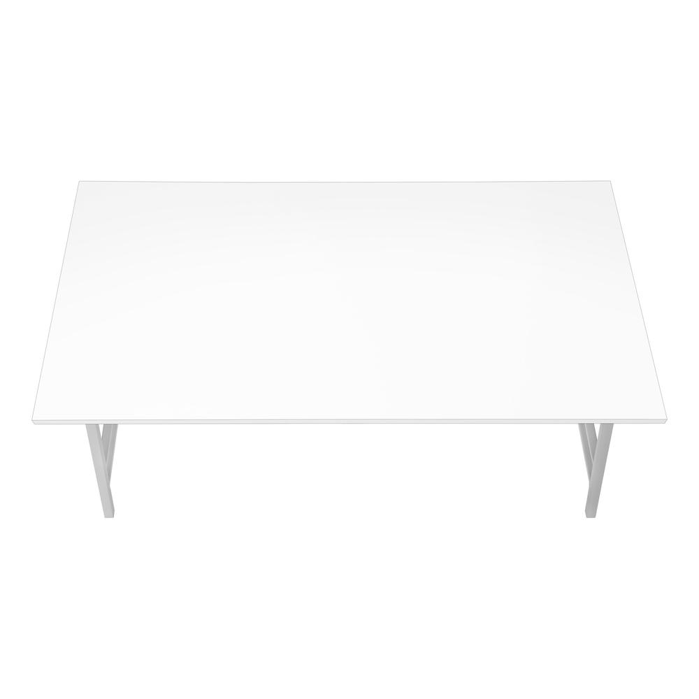 40" White And Silver Rectangular Coffee Table. Picture 5