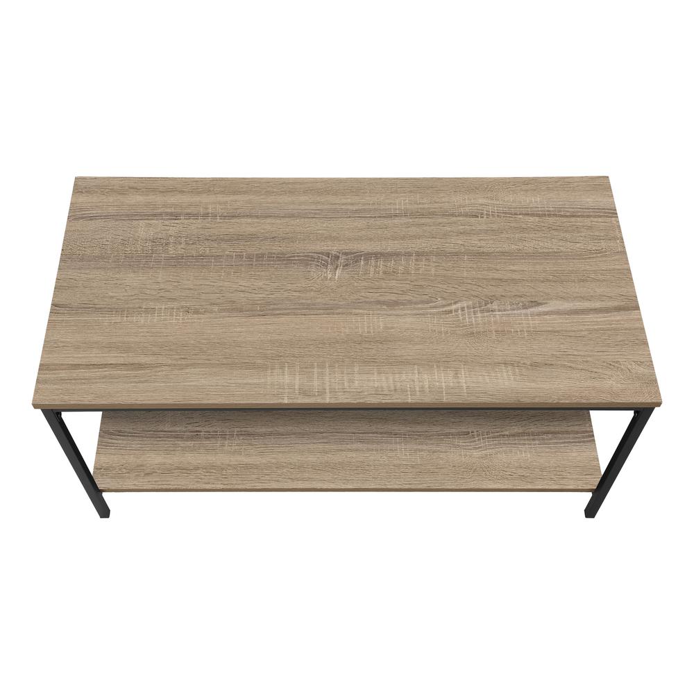 40" Dark Taupe And Black Rectangular Coffee Table. Picture 5