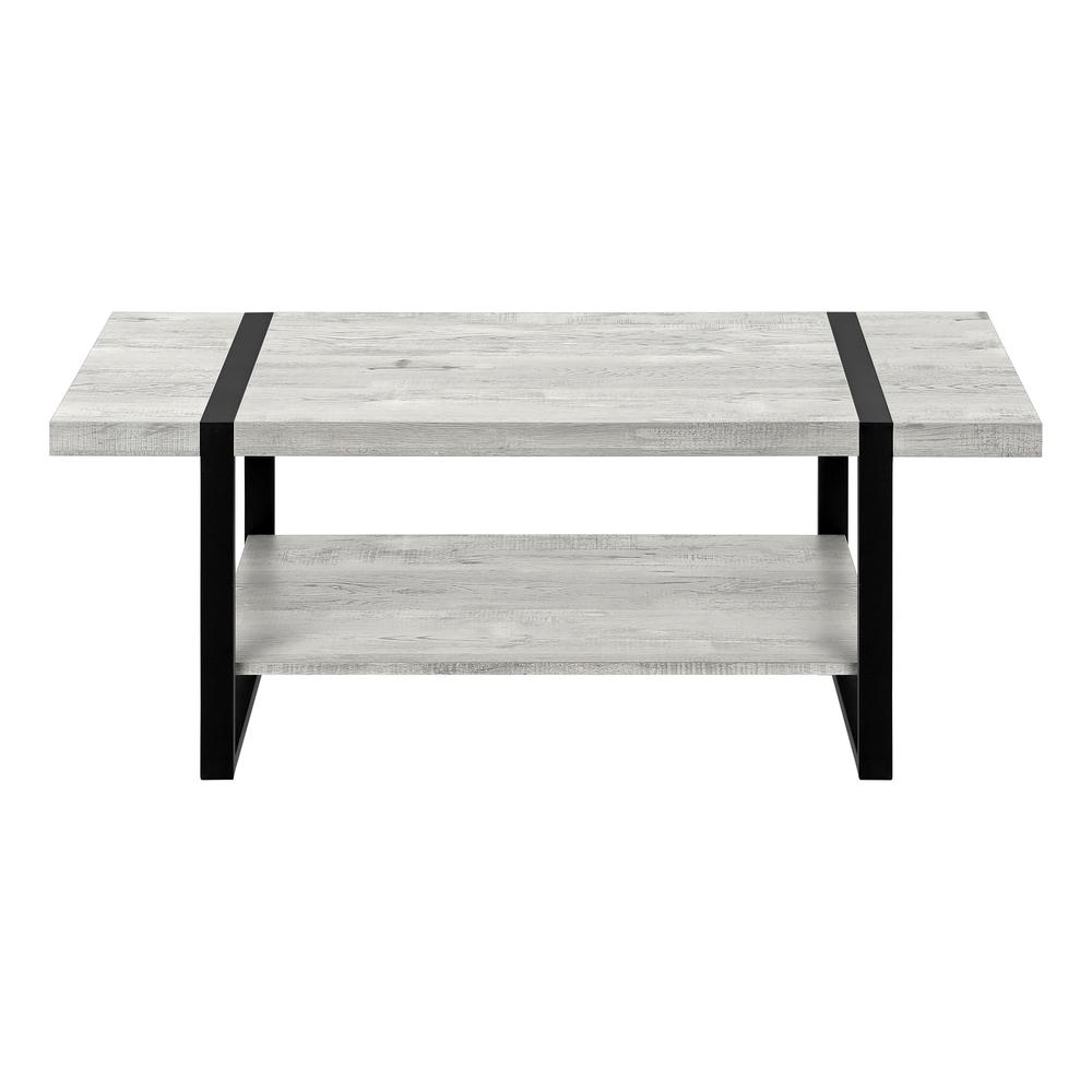 47" Grey And Black Rectangular Coffee Table With Shelf. Picture 2