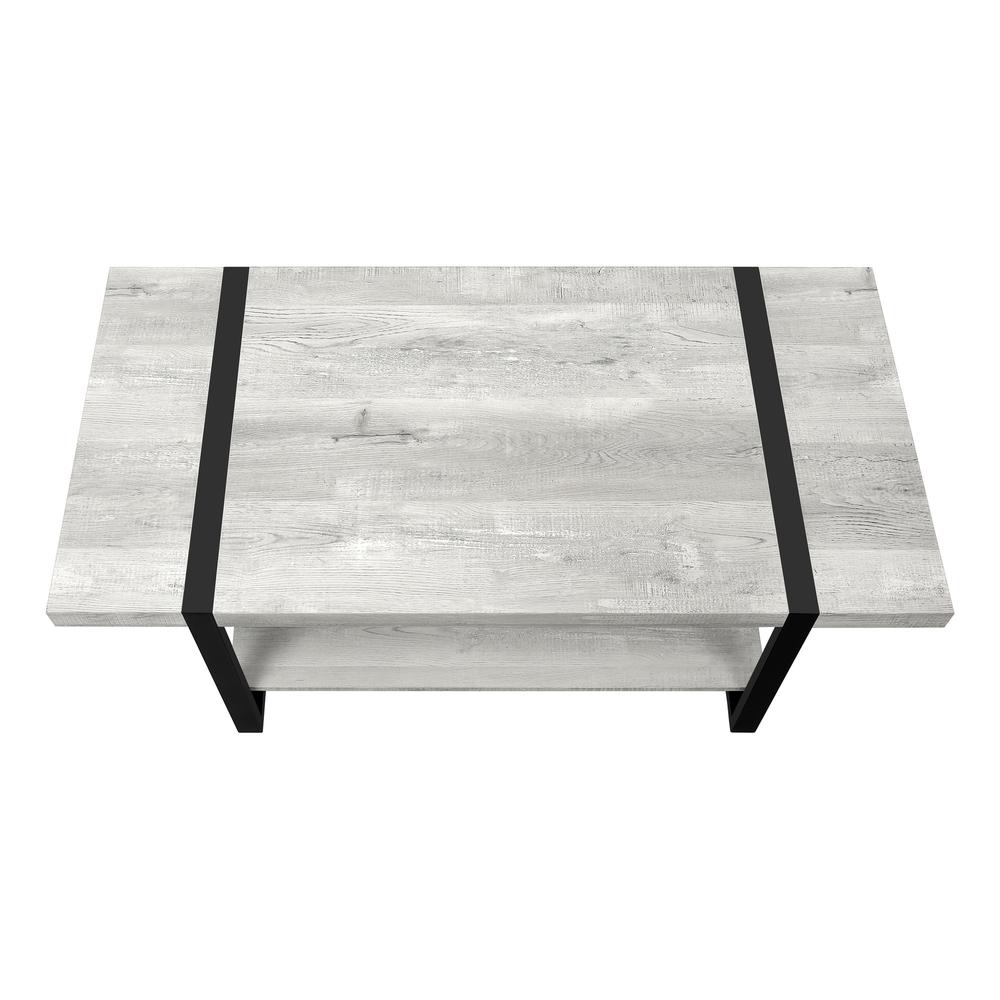 47" Grey And Black Rectangular Coffee Table With Shelf. Picture 4