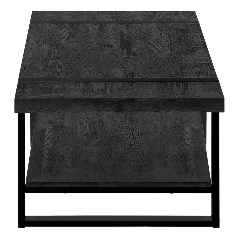 47" Black Rectangular Coffee Table With Shelf. Picture 3