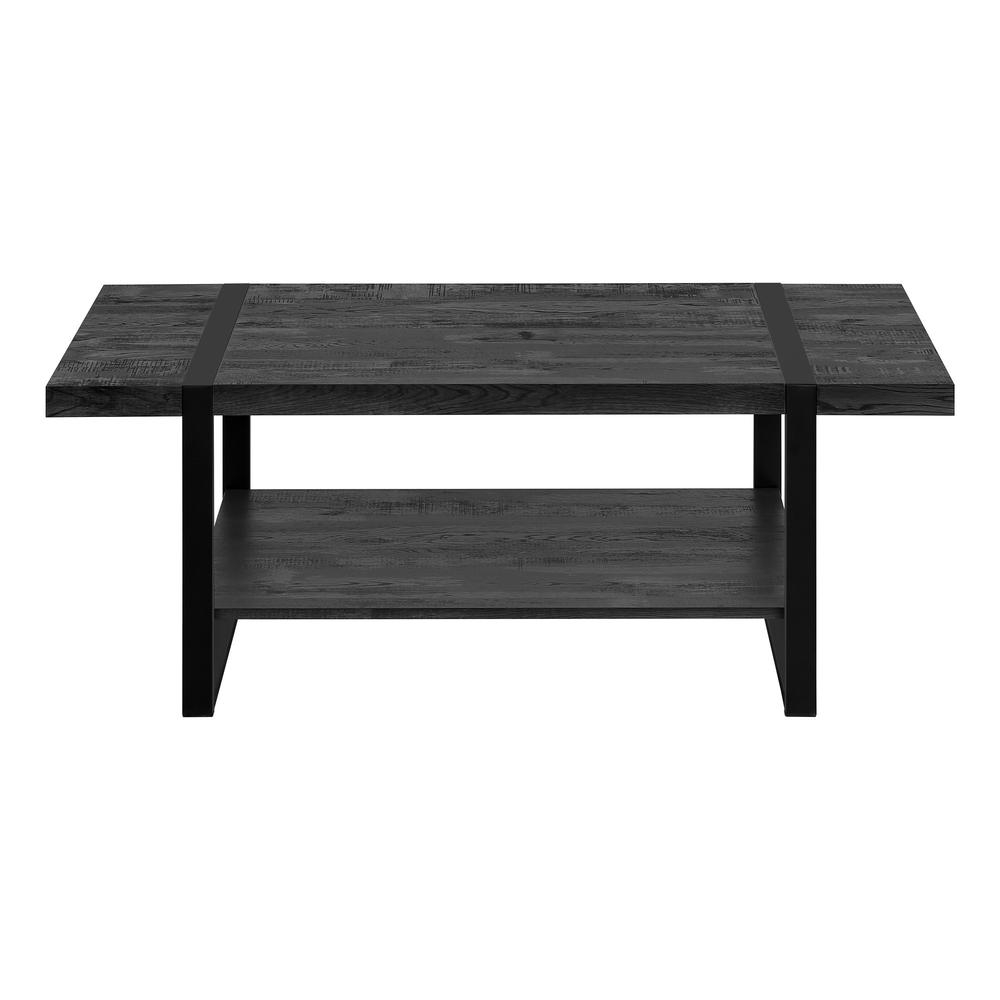 47" Black Rectangular Coffee Table With Shelf. Picture 4