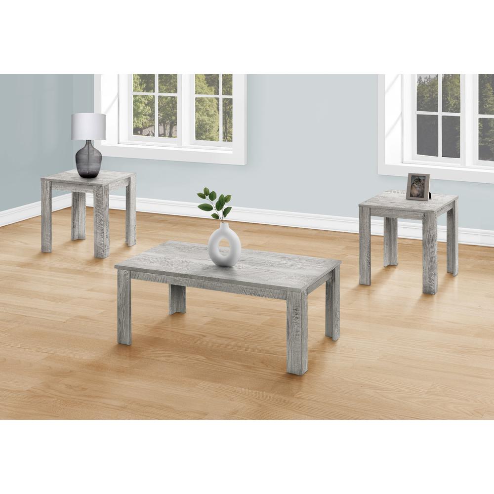 Set Of Three 44" Gray Rectangular Coffee Table. Picture 4