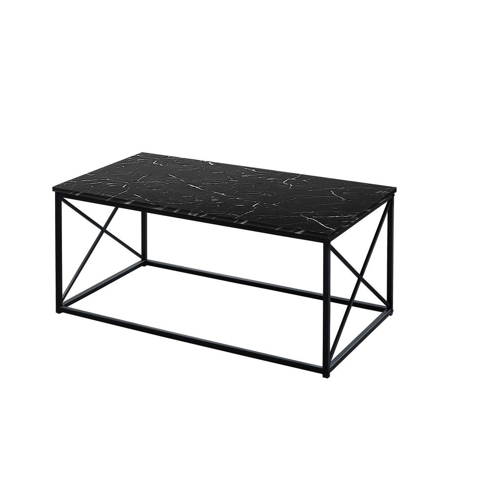 Set Of Three 42" Black Rectangular Coffee Table. Picture 1