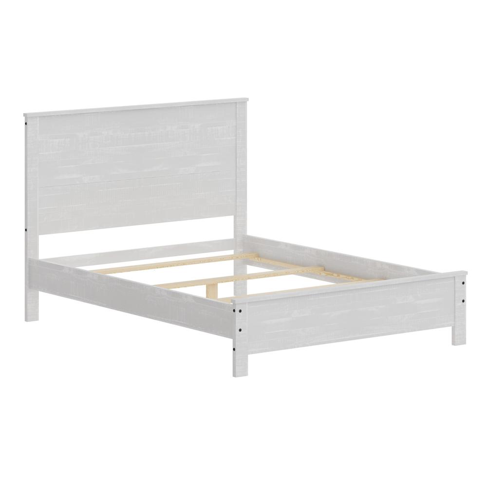 White Solid Wood Queen Bed Frame. Picture 1