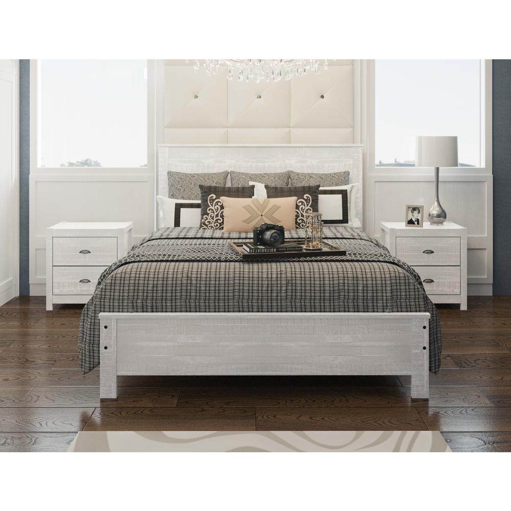 White Solid Wood Queen Bed Frame. Picture 8