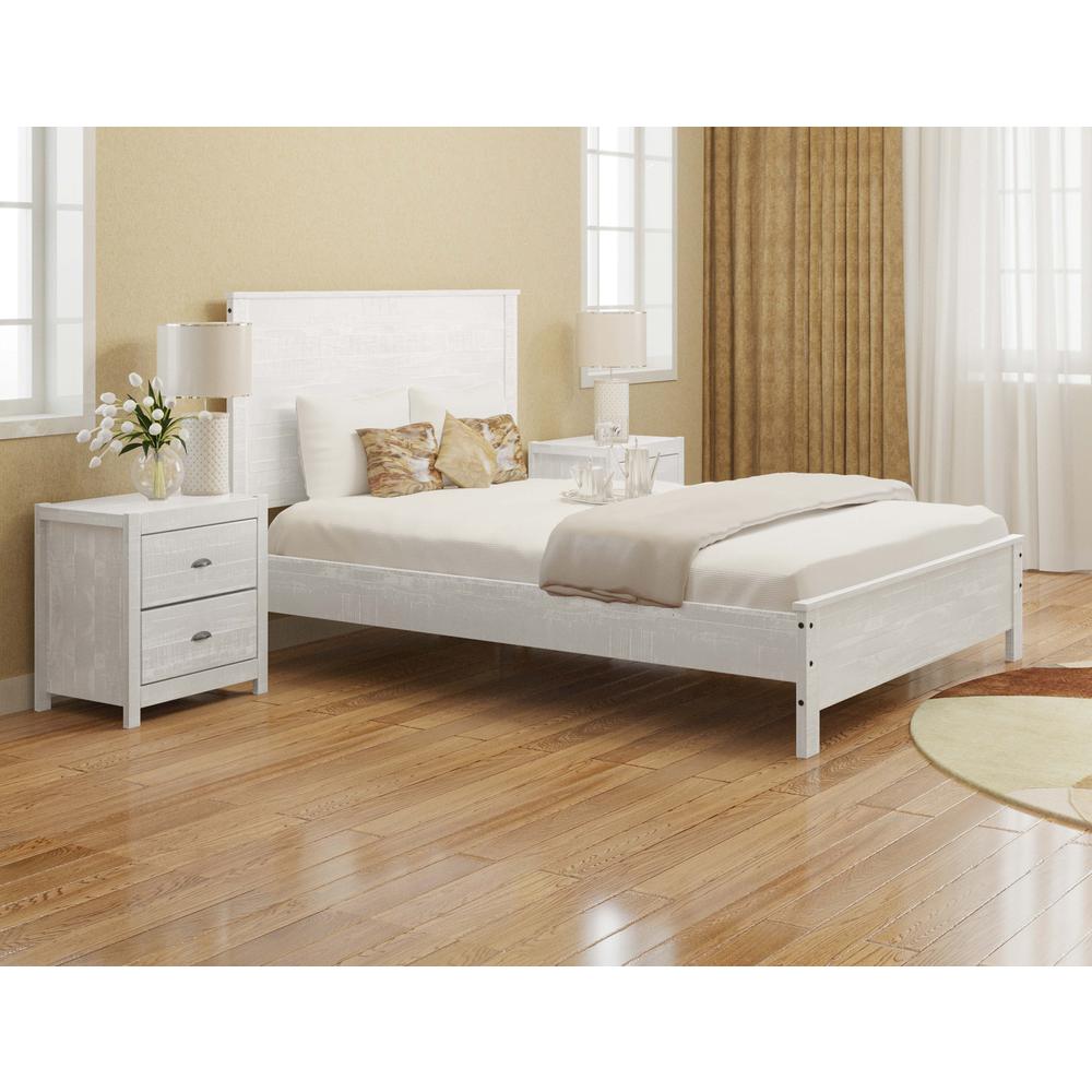 White Solid Wood Queen Bed Frame. Picture 9