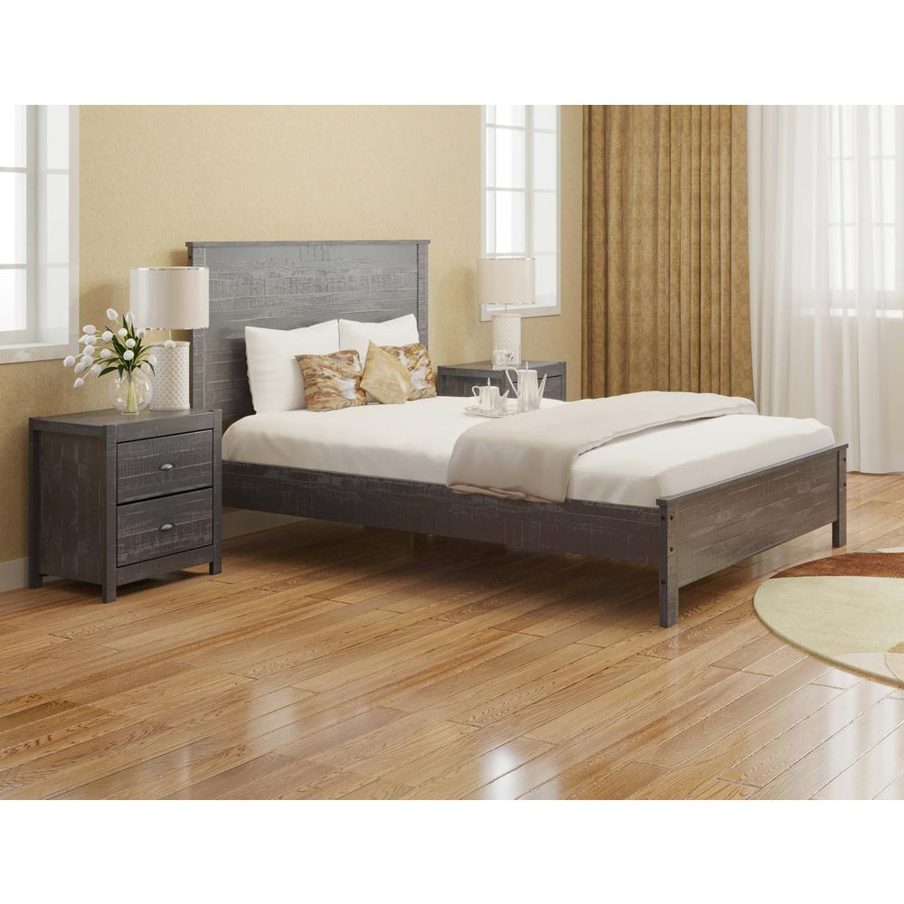 Grey Solid Wood Queen Bed Frame. Picture 9