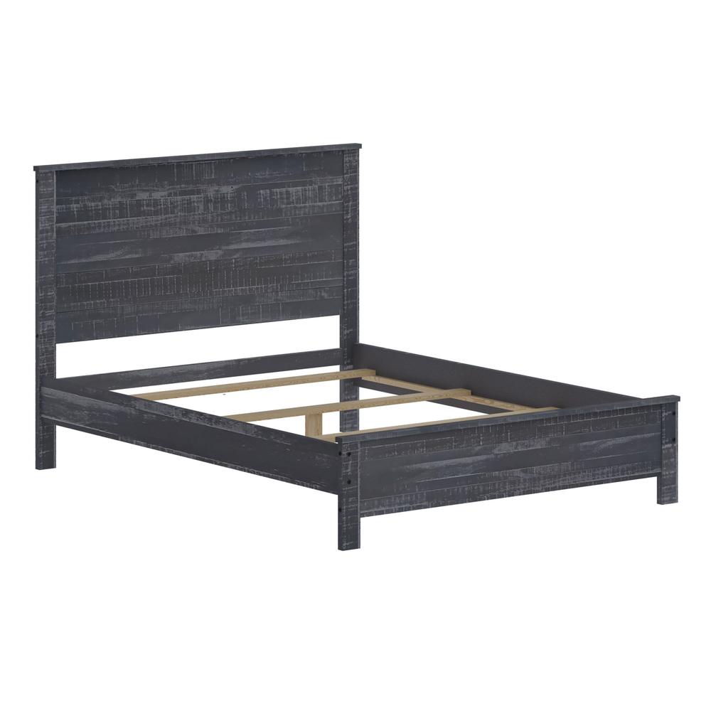 Grey Solid Wood Queen Bed Frame. Picture 2