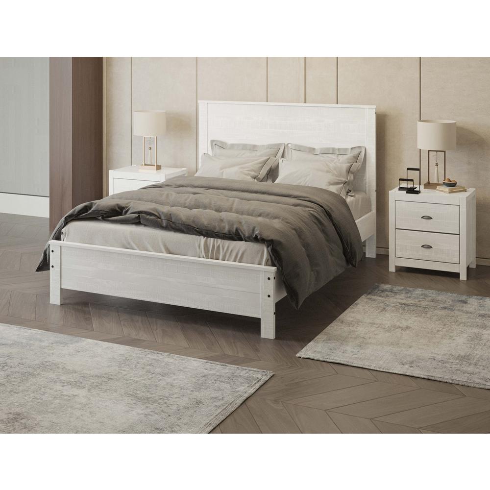 White Solid Wood Full Double Bed Frame. Picture 9