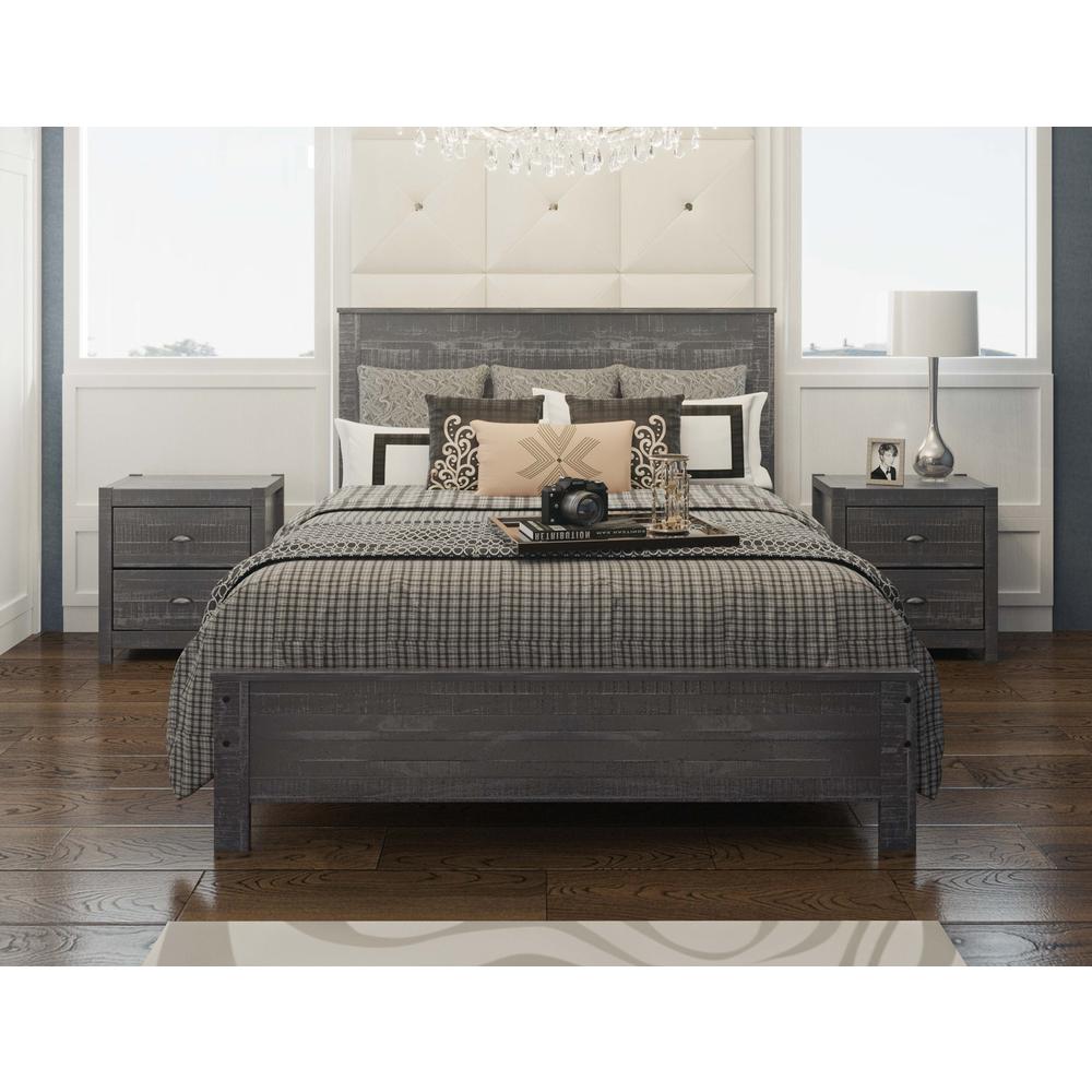 Solid Wood Twin Grey Bed Frame. Picture 9