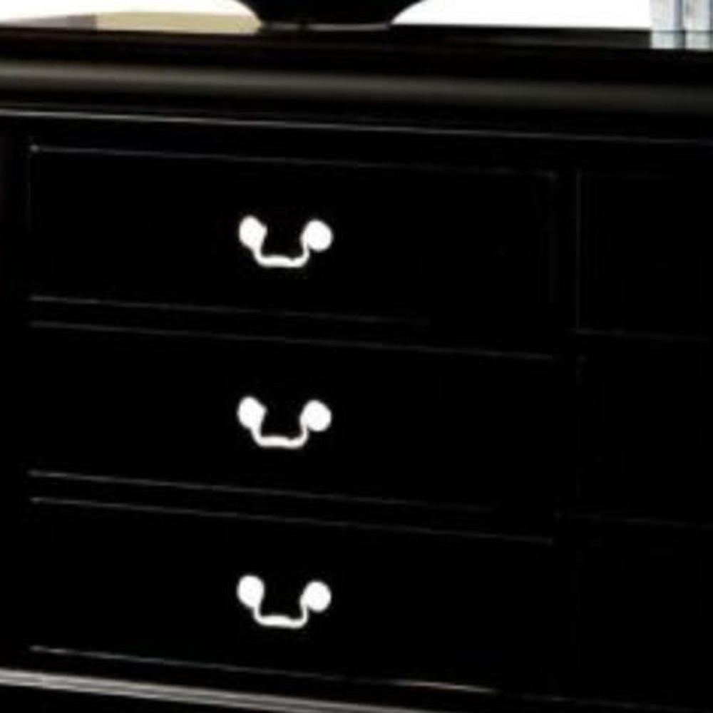 60" Black Manufactured Wood Six Drawer Double Dresser. Picture 3