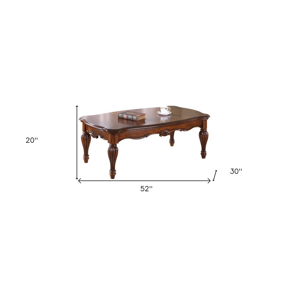 52" Brown Rectangular Coffee Table. Picture 6