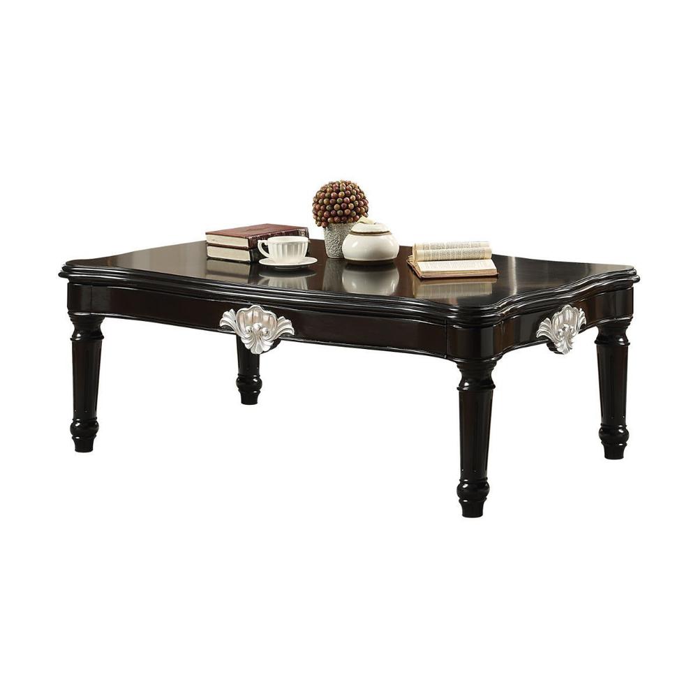 55" Black Rectangular Coffee Table. Picture 1