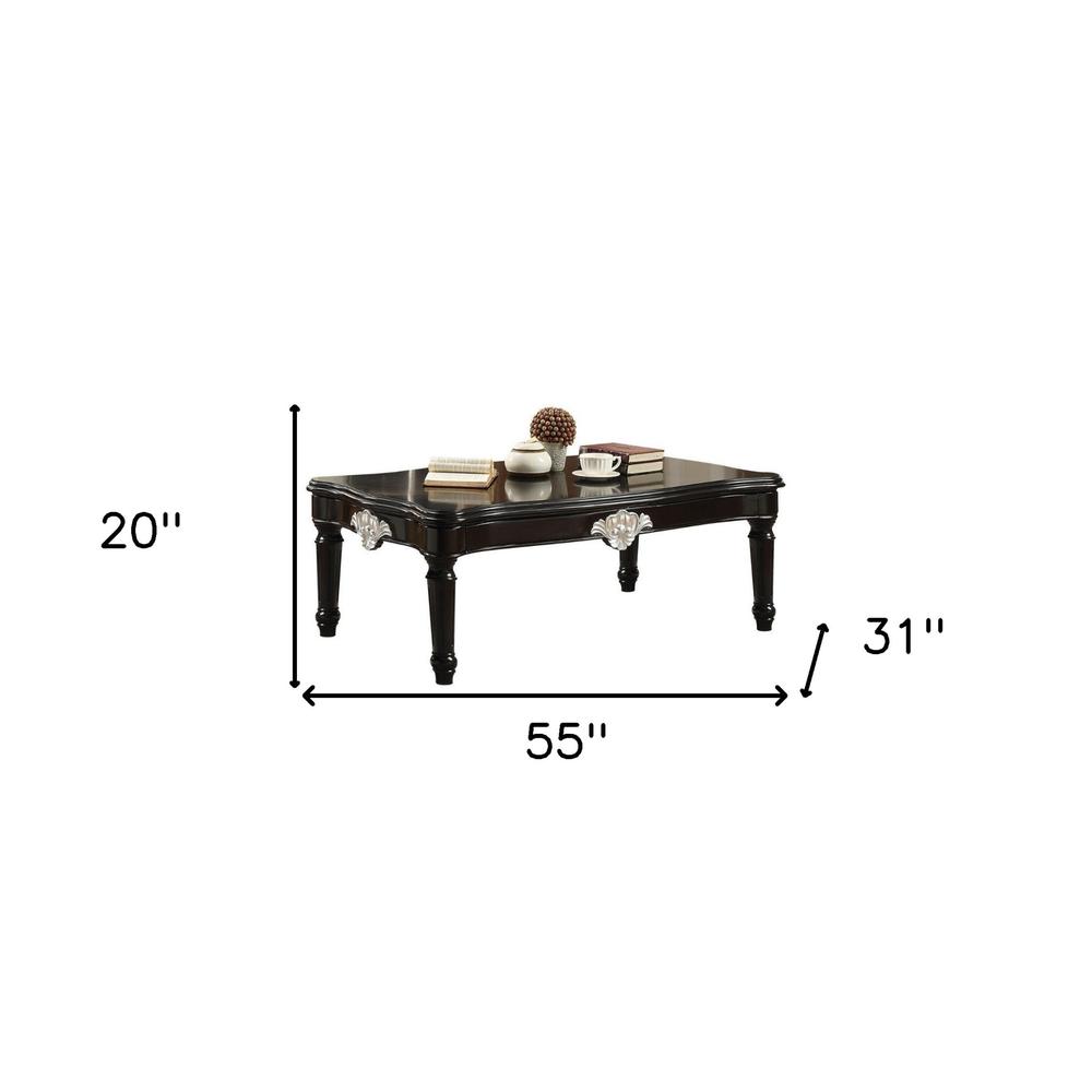 55" Black Rectangular Coffee Table. Picture 6
