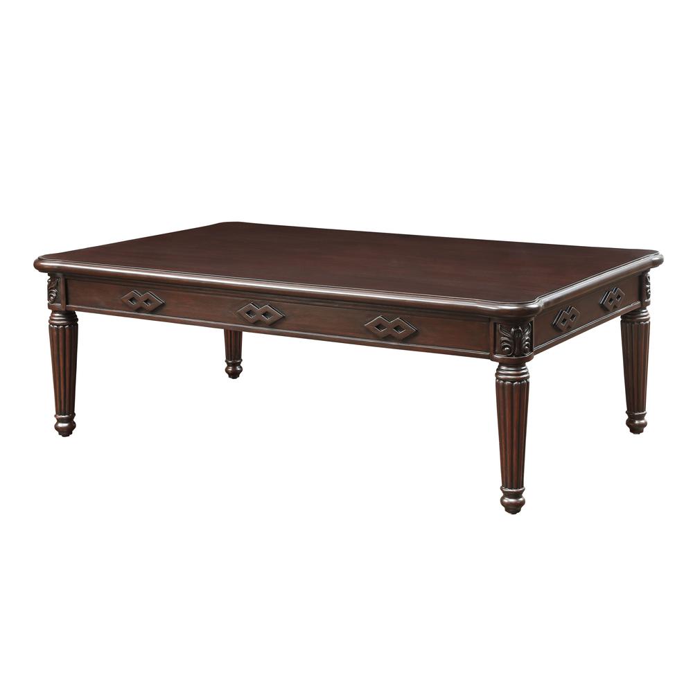 59" Espresso Solid Wood Rectangular Coffee Table. Picture 1