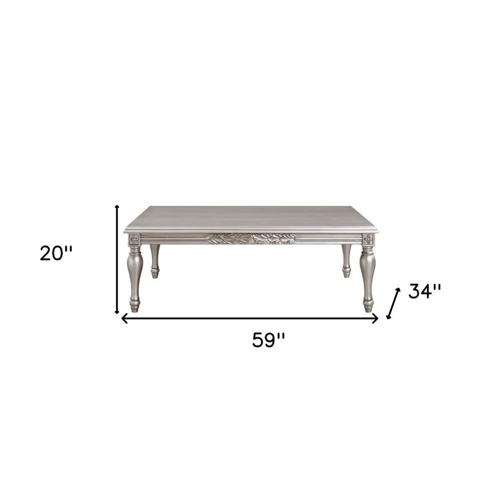 24" Platinum Manufactured Wood Rectangular Coffee Table. Picture 7