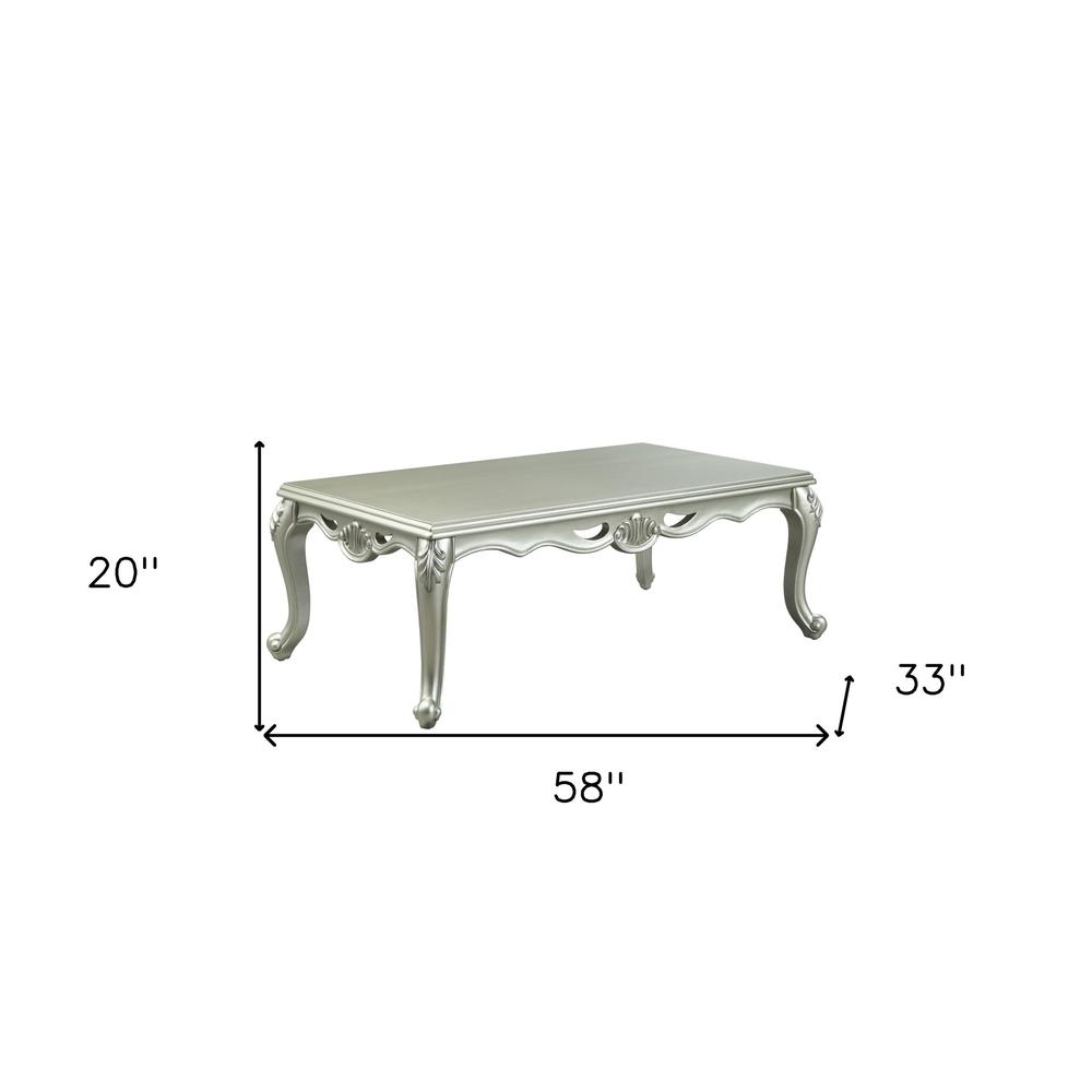 58" Champagne Rectangular Coffee Table. Picture 5