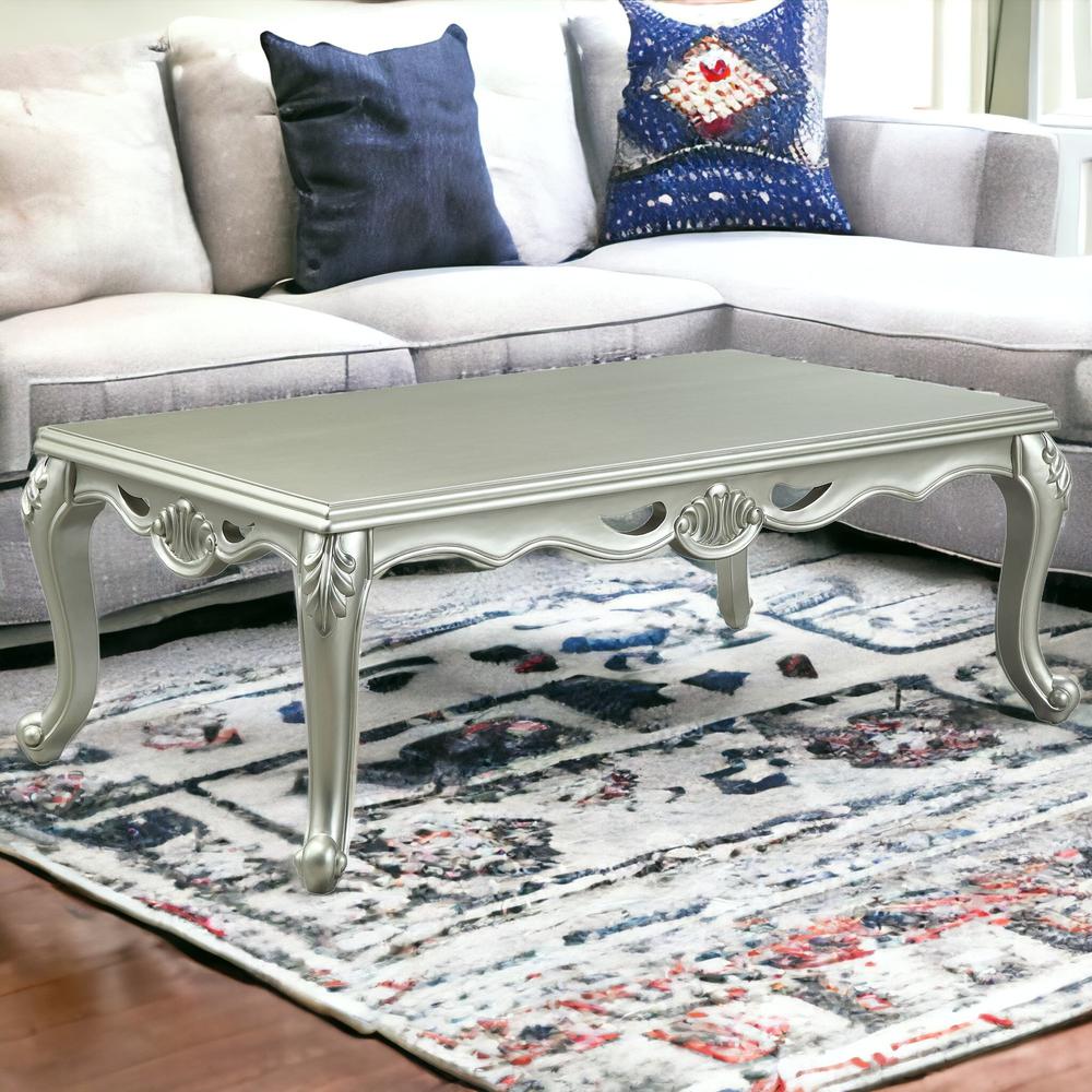 58" Champagne Rectangular Coffee Table. Picture 2