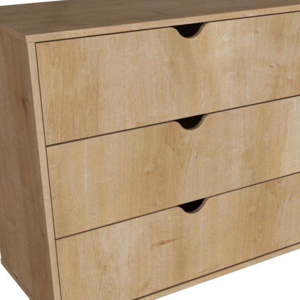 59" Natural Scoop Handle Six Drawer Double Dresser. Picture 3