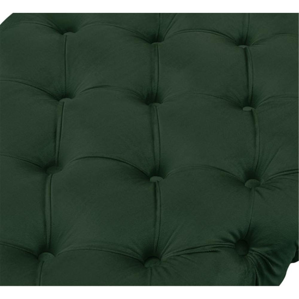 48" Hunter Green And Gold Upholstered Velvet Bench. Picture 6