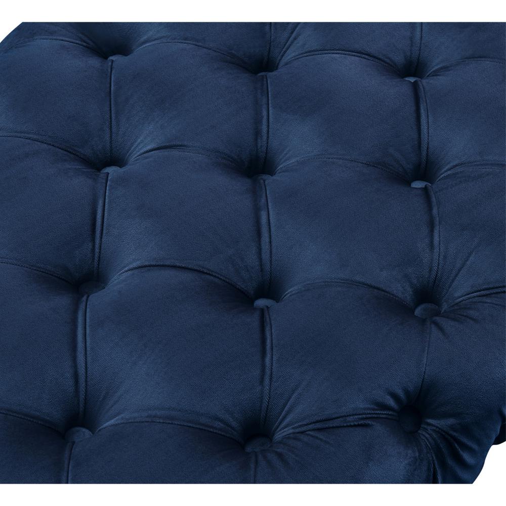 48" Navy Blue And Gold Upholstered Velvet Bench. Picture 6