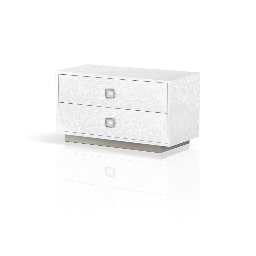 19" White Two Drawer Nightstand. Picture 1