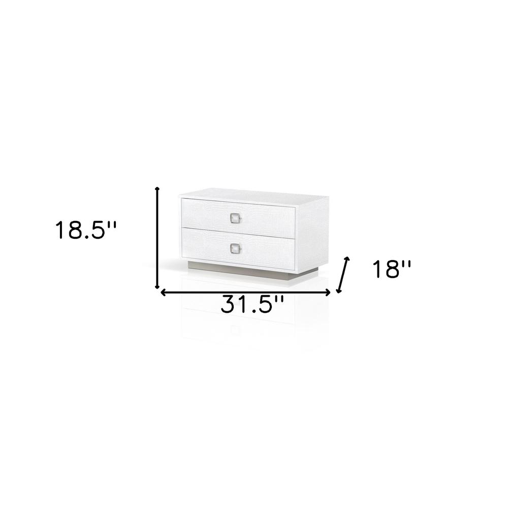 19" White Two Drawer Nightstand. Picture 5
