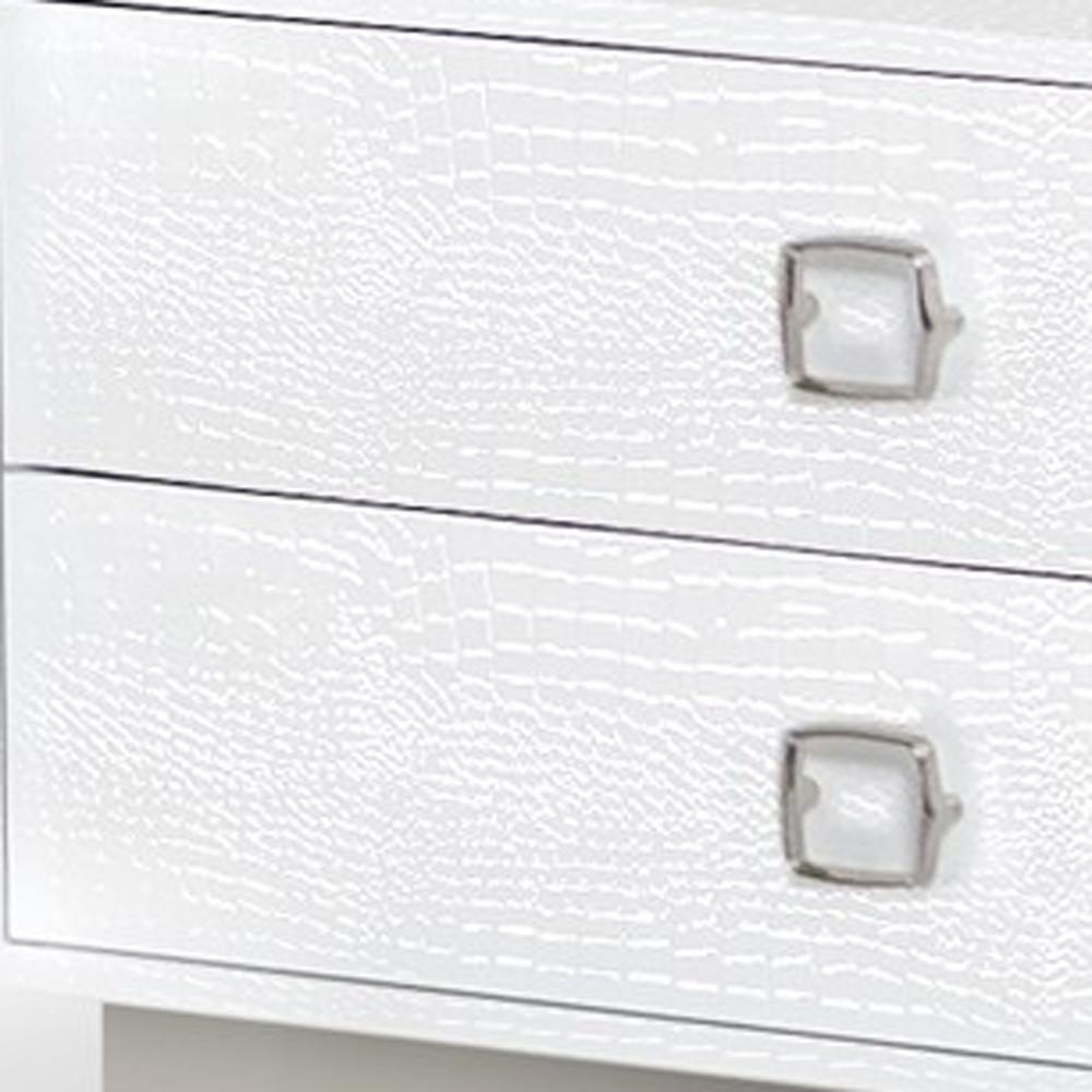19" White Two Drawer Nightstand. Picture 4