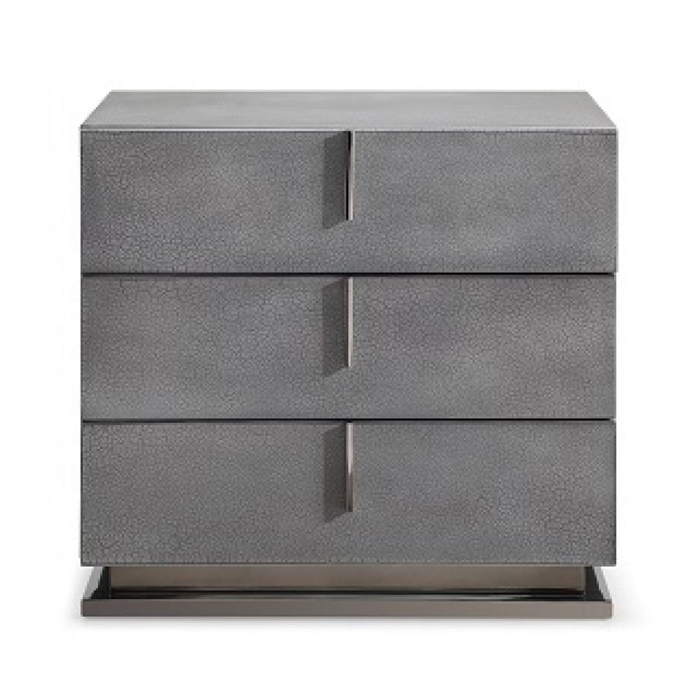 22" Gray Crackle Finish Three Drawer Nightstand. Picture 2
