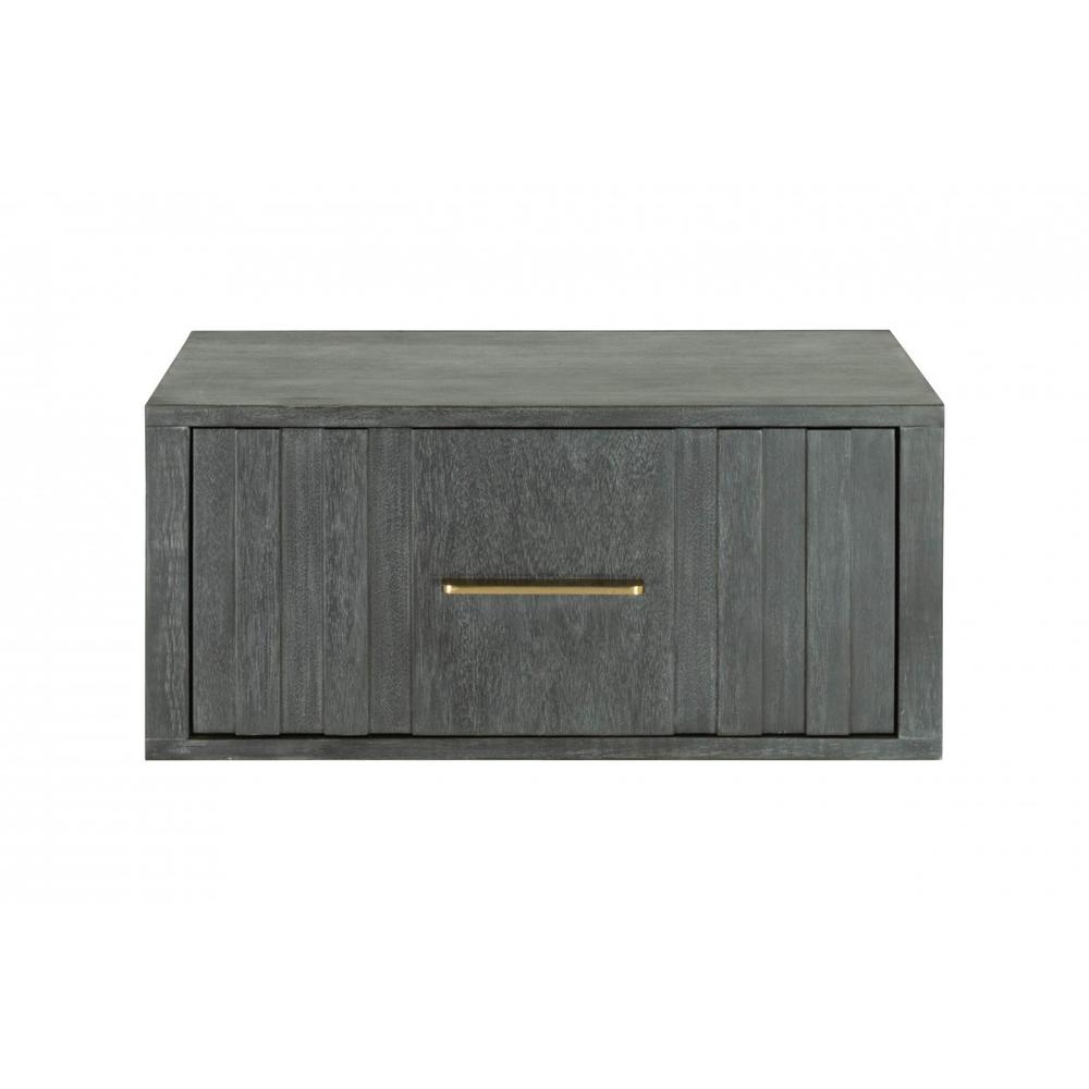 12" Gray Low One Drawer Nightstand. Picture 1