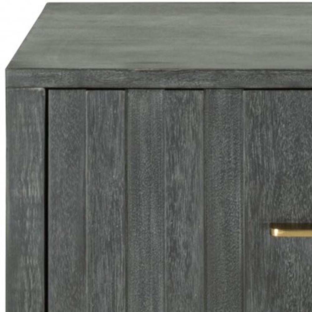 12" Gray Low One Drawer Nightstand. Picture 3