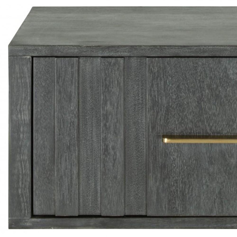 12" Gray Low One Drawer Nightstand. Picture 4
