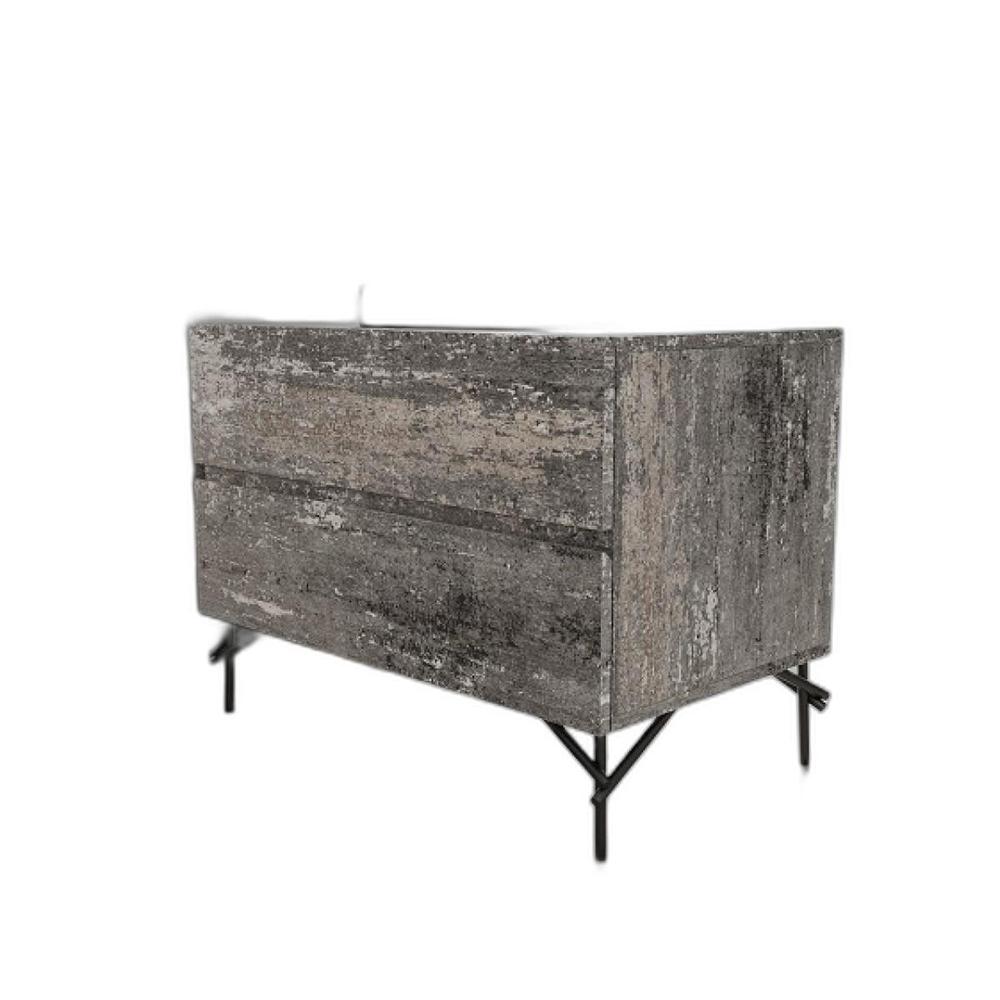 21" Distressed Gray Two Drawer Nightstand. Picture 1