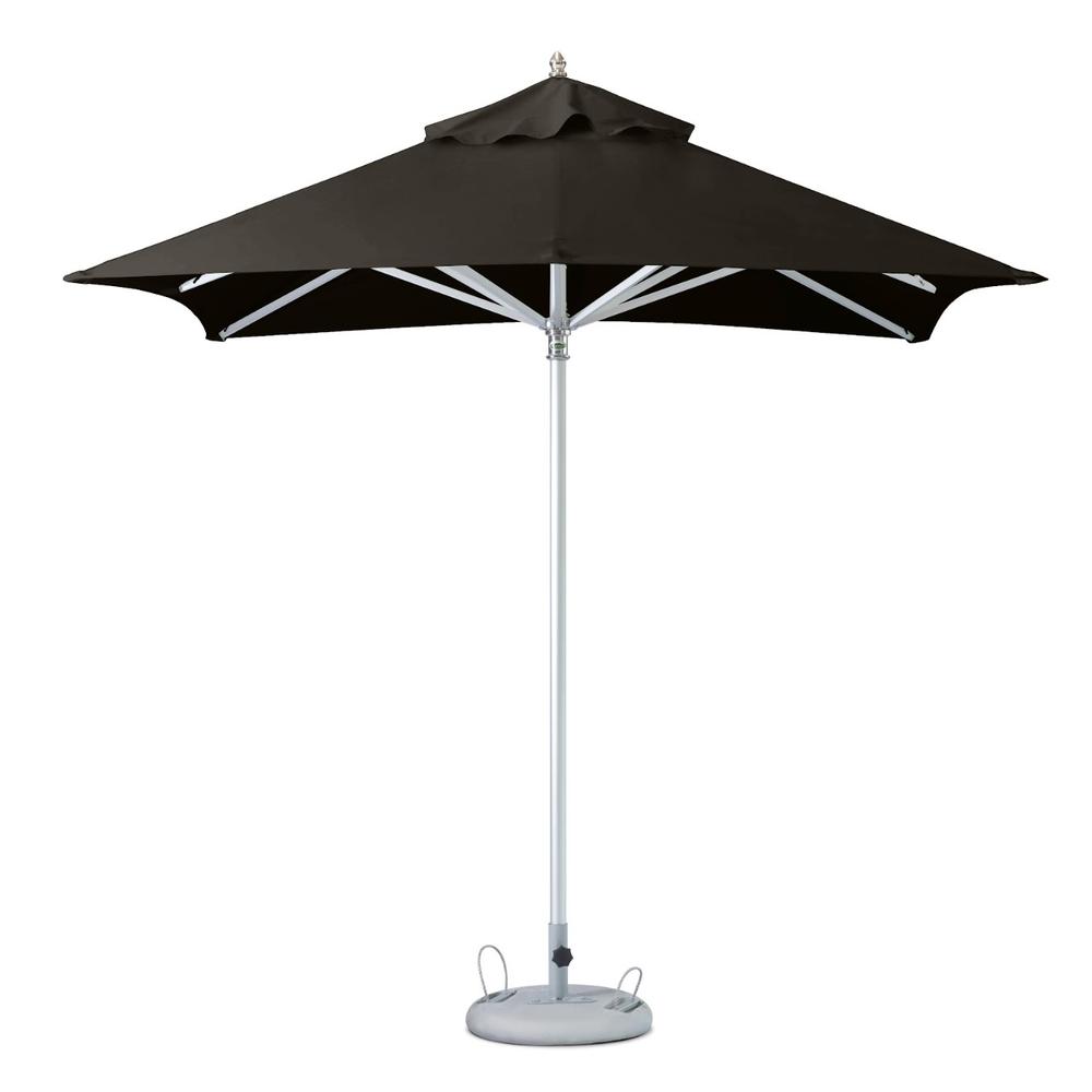 8' Black Polyester Square Market Patio Umbrella. Picture 1