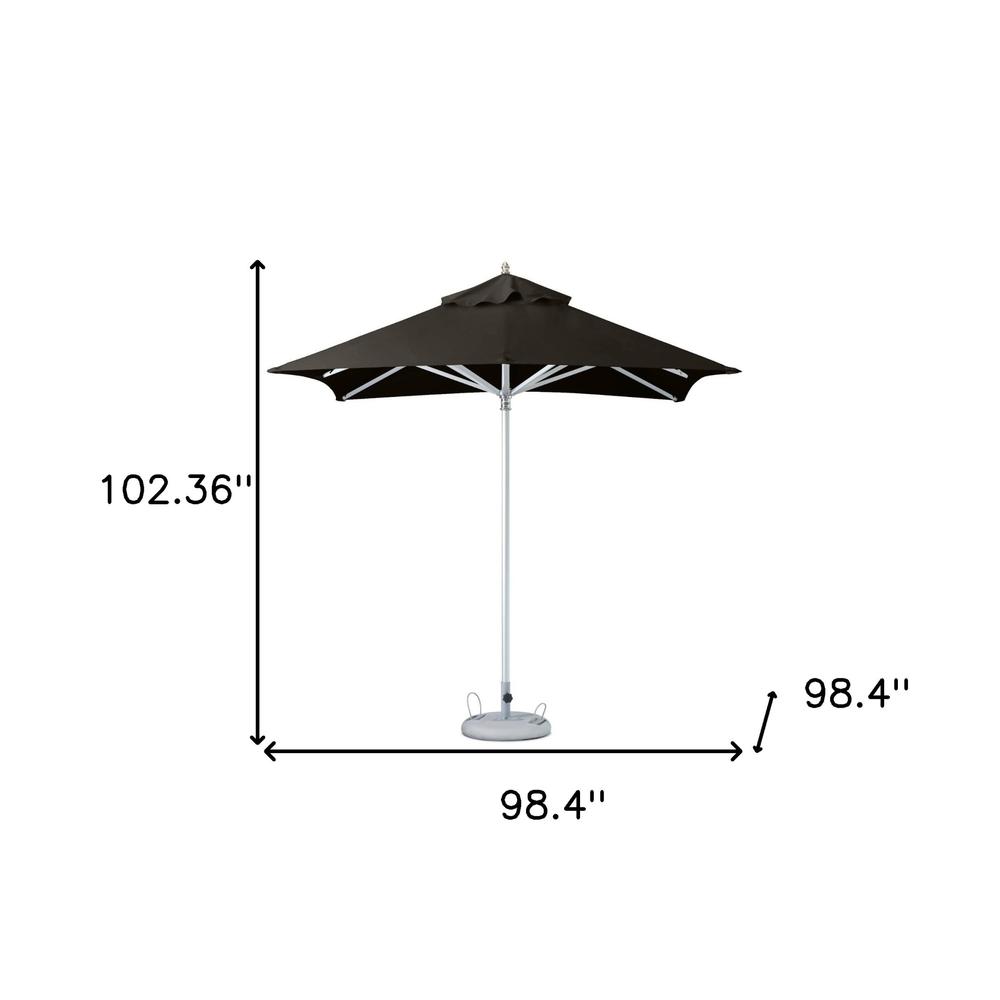 8' Black Polyester Square Market Patio Umbrella. Picture 4